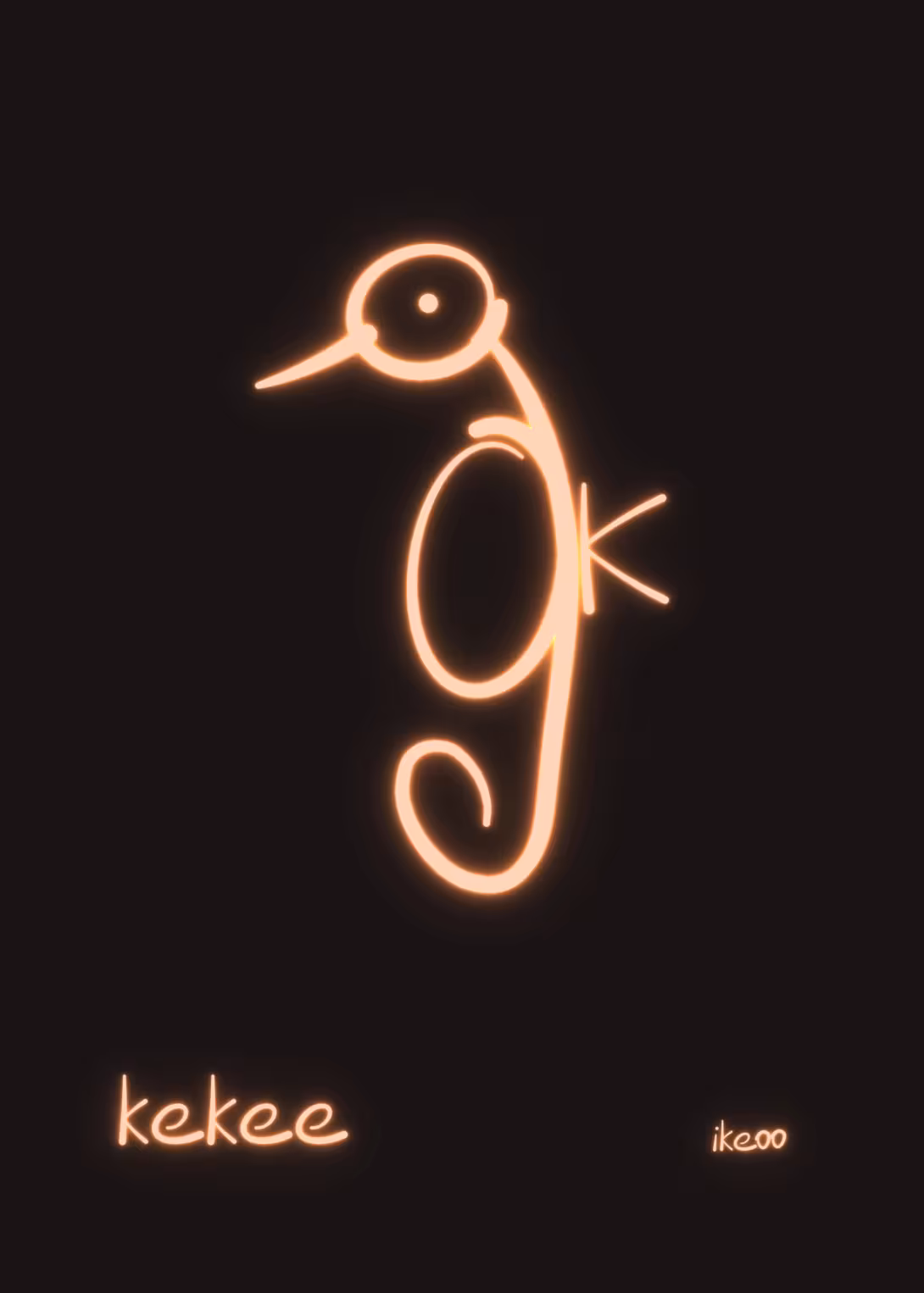 kekee — tordu, recourbé (néon)